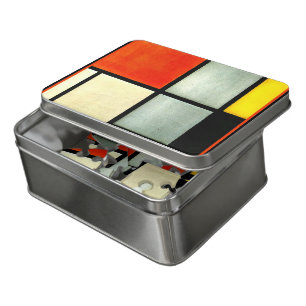 Mondrian - Tableau 3 with orange, red, yellow, Jigsaw Puzzle