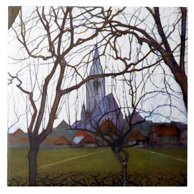 Mondrian - Village Church Ceramic Tile (Front)