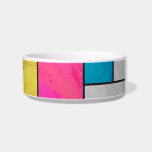 Mondrian Yellow Pink Blue Print Bowl<br><div class="desc">Mondrian Yellow,  Pink,  Blue,  and Black line gifts and accessories features our textured Piet Mondrian inspired art with our unique signature texture and colors in geometric abstract patterns created by our talented artist and draftsman,  Kurt Keller.</div>