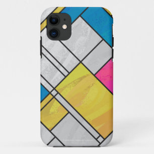 Mondrian Yellow Pink Blue Print iPhone 11 Case