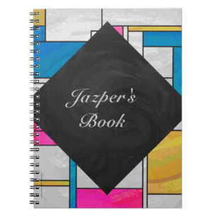 Mondrian Yellow Pink Blue Print Notebook