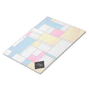 Mondrian Yellow Pink Blue Print Notepad