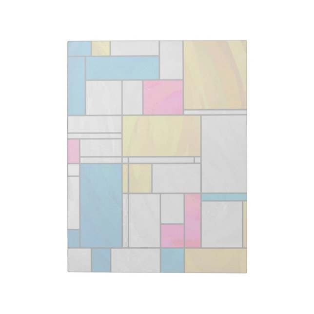 Mondrian Yellow Pink Blue Print Notepad (Rotated)