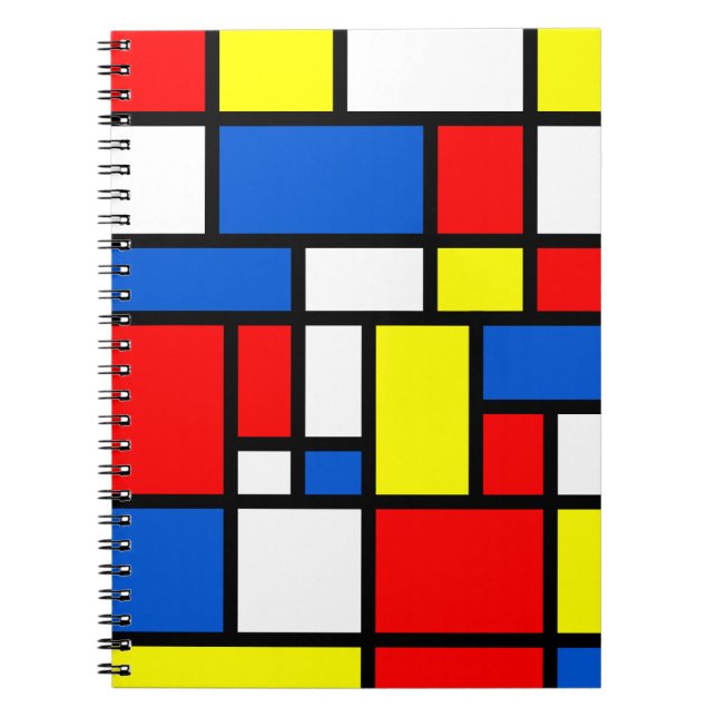 Mondrian Yellow Red Blue Notebook (Front)