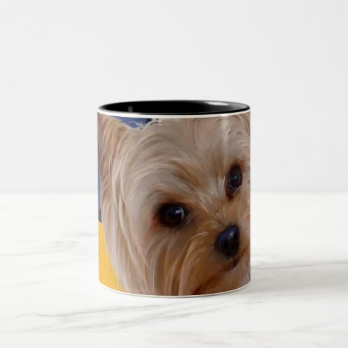 Mondrian Yorkie Two_Tone Coffee Mug