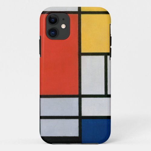 Mondrians Composition Red Yellow Blue Black iPhone 11 Case
