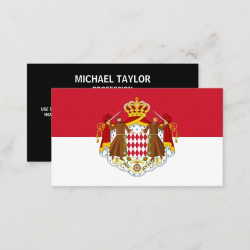 Mongasque Flag  Coat of Arms Flag of Monaco Business Card