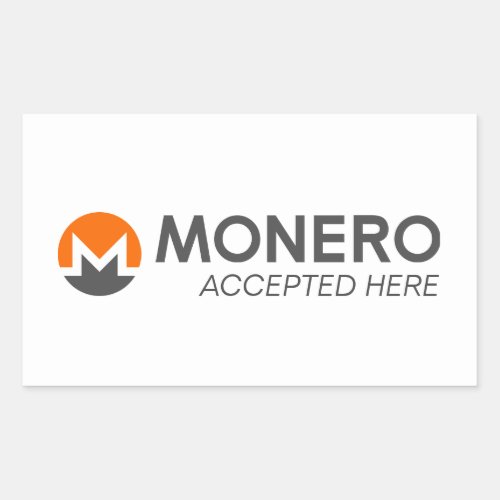 Monero Accepted Here Rectangle Stickers
