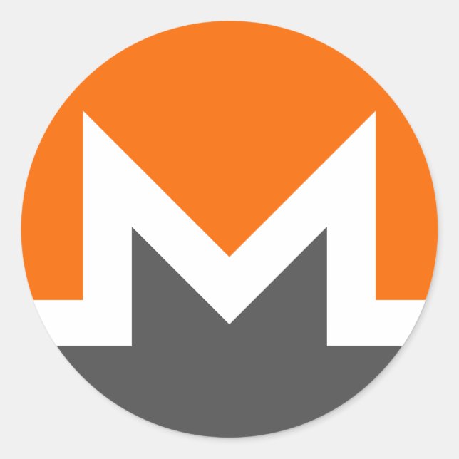 Monero Cryptocurrency Round Sticker (Front)