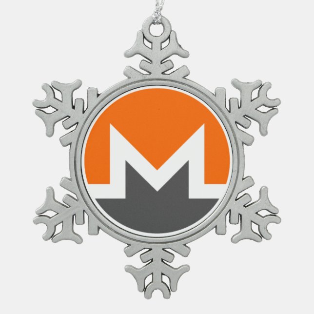 Monero Pewter Snowflake Christmas Tree Ornament (Front)