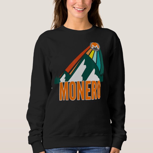 Monero Xmr Crypto Mountain Sun Rays Cryptocurrency Sweatshirt (Front)