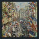 Monet 1878 The Rue Montorgueil in Paris Poster<br><div class="desc">Adorning this product is a beautiful print of "The Rue Montorgueil in Paris. Celebration of June 30,  1878" painting created by French impressionist painter Claude Monet (1840 - 1926).</div>