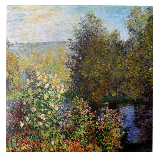 Monet - A Corner of the Garden at Montgeron Ceramic Tile (Front)