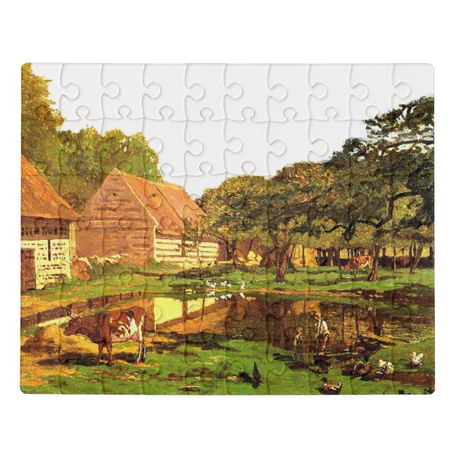 Monet - A Farmyard in Normandy Jigsaw Puzzle (Puzzle Horizontal)
