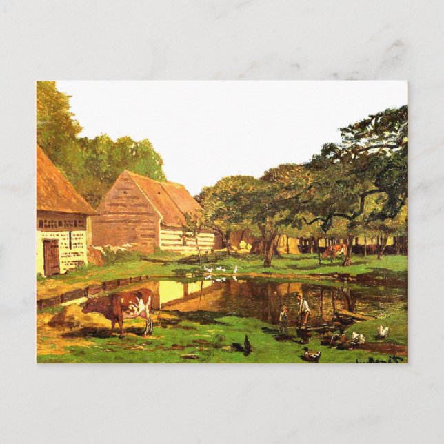 Monet - A Farmyard in Normandy Postcard (Front)