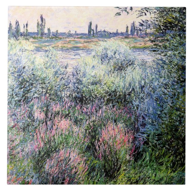 Monet - A Spot on the Banks of the Seine Ceramic Tile (Front)