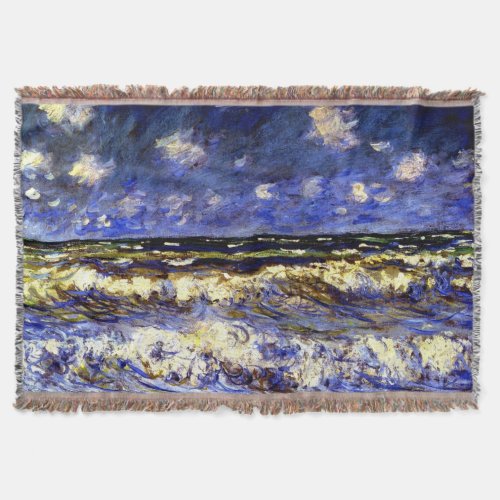 Monet _ A Stormy Sea  Throw Blanket