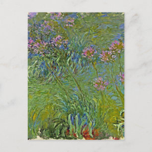 Monet - Agapanthus Flowers, Holiday Postcard