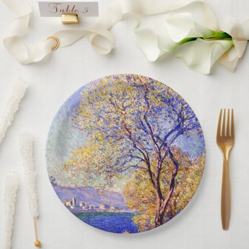 Monet _ Antibes seen from the Salis Gardens Paper Plates