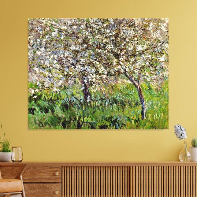 Monet - Apple Trees in Bloom Canvas Print (Insitu(LivingRoom))