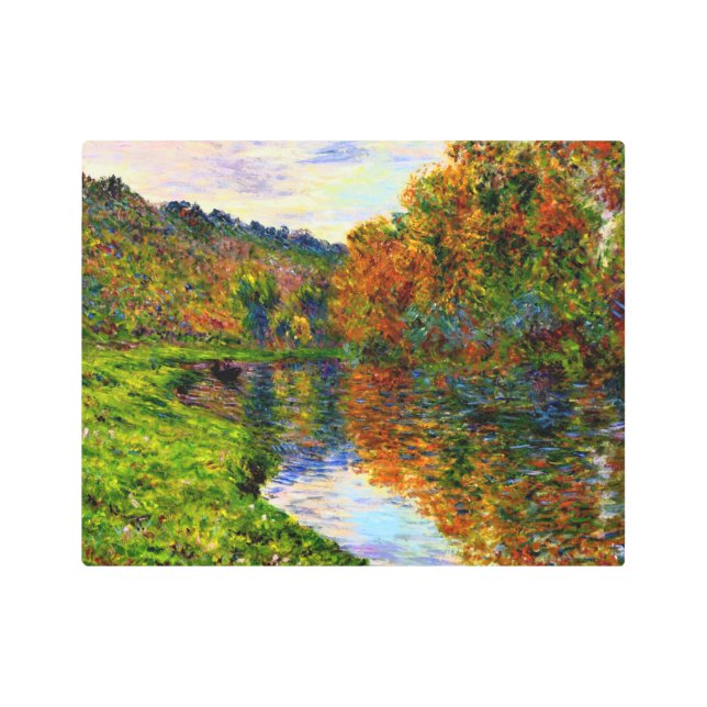 Monet - Arm of the Jeufosse, Autumn Metal Print (Front)