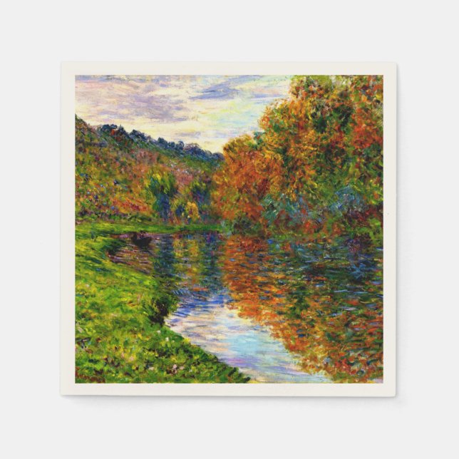 Monet - Arm of the Jeufosse, Autumn, Napkins (Front)