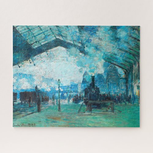 MONET ARRIVAL OF THE NORMANDY TRAIN PAINTING JIGSAW PUZZLE