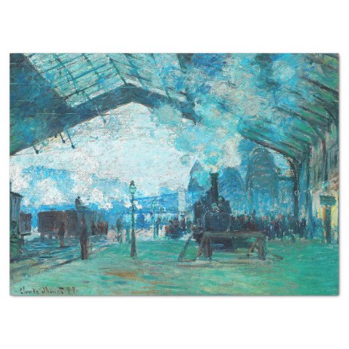 MONET ARRIVAL OF THE NORMANDY TRAIN TISSUE PAPER