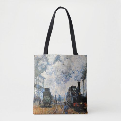 Monet _ Arrival of the Normandy Train Tote Bag