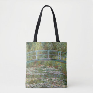 Monet Art Bridge over a Pond of Water Lilies Tote Bag