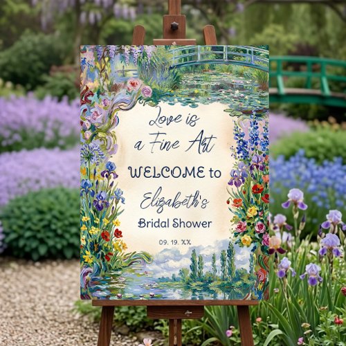 Monet Art Floral Garden Bridal Shower Welcome Foam Board
