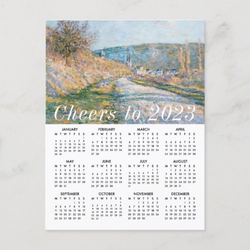  Monet Art Painting Calendar 2023 Cheers Education Holiday Postcard