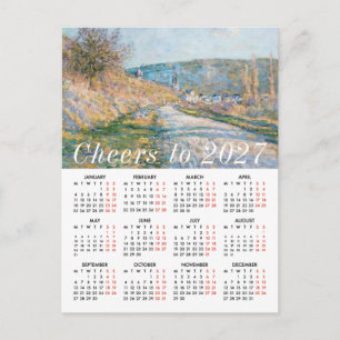 Monet Art Painting Calendar 2027 Cheers Education Holiday Postcard