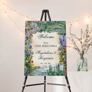 Monet Art Paintings Floral Colorful Garden Wedding Foam Board