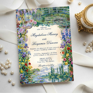 Monet Art Paintings Floral French Garden Wedding Invitation