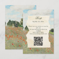 Monet Art Poppies Field Wedding Website QR Code