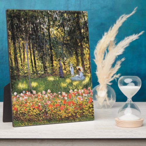 Monet _ Artists Family in the Garden Plaque