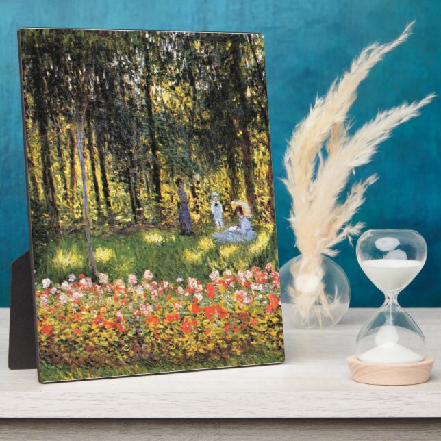 Monet - Artist's Family in the Garden Plaque (Side)