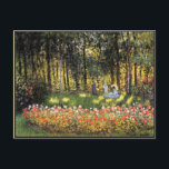 Monet - Artist's Family in the Garden Postcard<br><div class="desc">Artist's Family in the Garden,  fine art painting by French artist Claude Monet</div>
