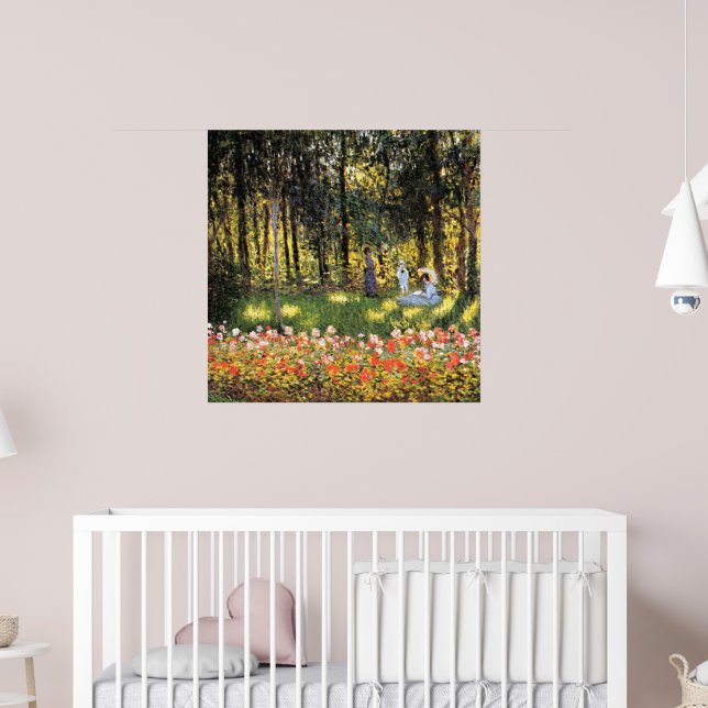 Monet - Artist's Family in the Garden Poster | Zazzle