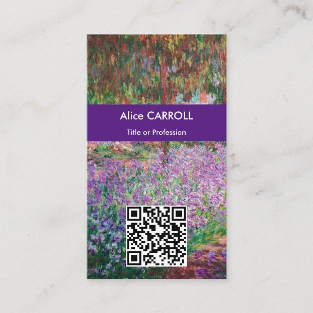 Monet - Artist's Garden at Giverny - QR Code Business Card (Front)