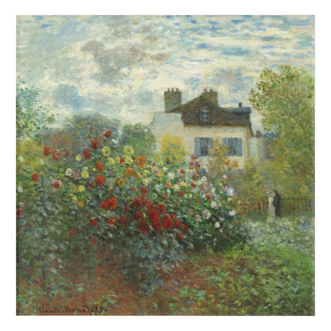 Monet Artists Garden in Argenteuil Painting Acrylic Print (Front)