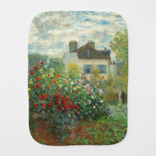 Monet Artists Garden in Argenteuil Painting Baby Burp Cloth