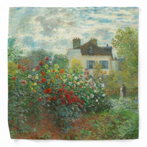 Monet Artists Garden in Argenteuil Painting Bandana