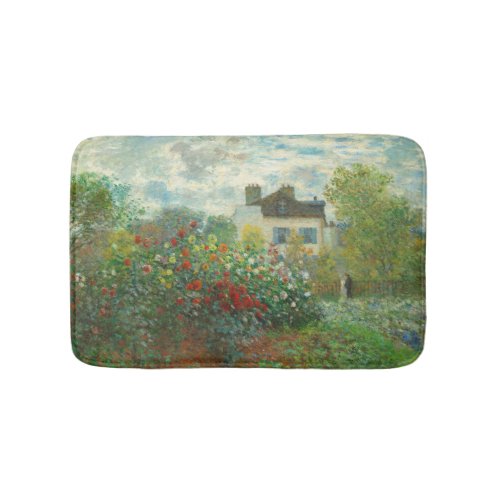 Monet Artists Garden in Argenteuil Painting Bath Mat