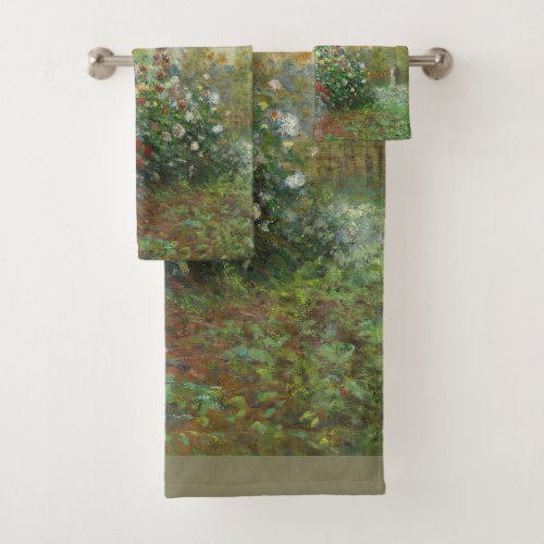 Monet Artists Garden in Argenteuil Painting Bath Towel Set