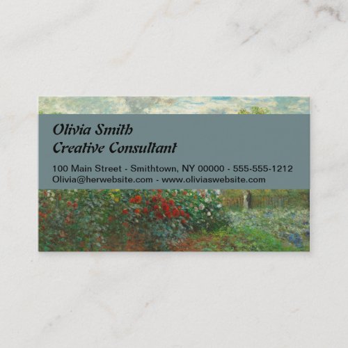 Monet Artists Garden in Argenteuil Painting Business Card