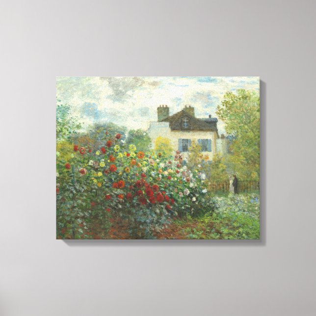 Monet Artists Garden in Argenteuil Painting Canvas Print (Front)