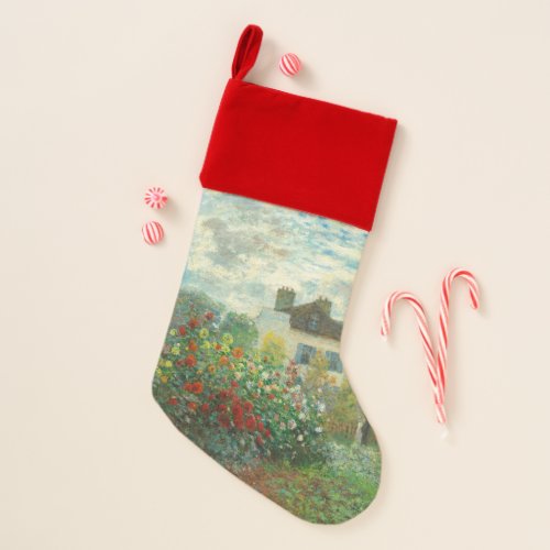 Monet Artists Garden in Argenteuil Painting Christmas Stocking