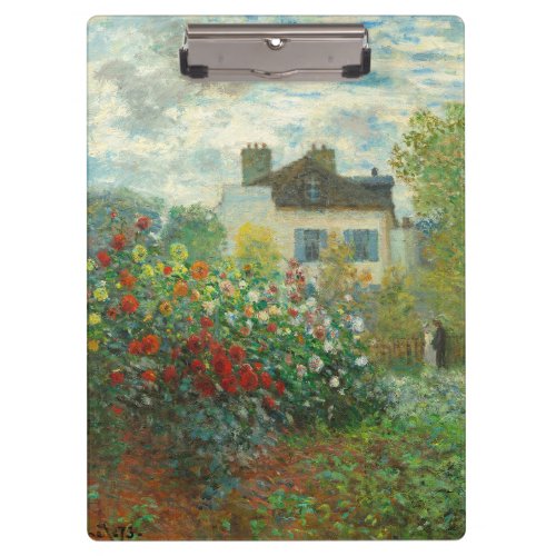 Monet Artists Garden in Argenteuil Painting Clipboard